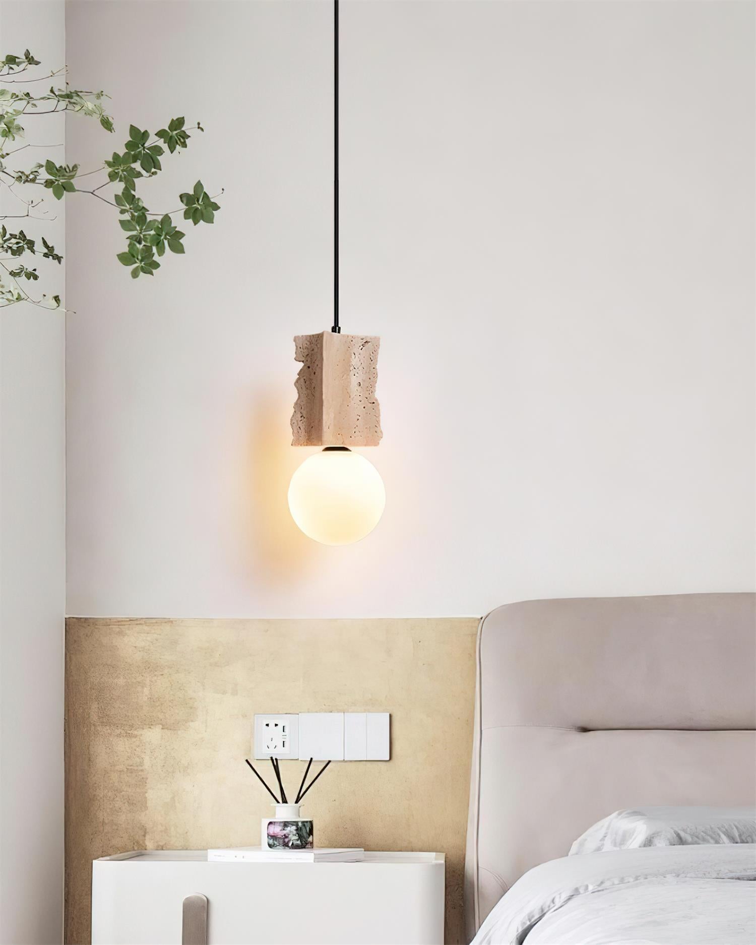 Ritta Lampe Pendentive Irrégulière en Travertin - Neutralighting