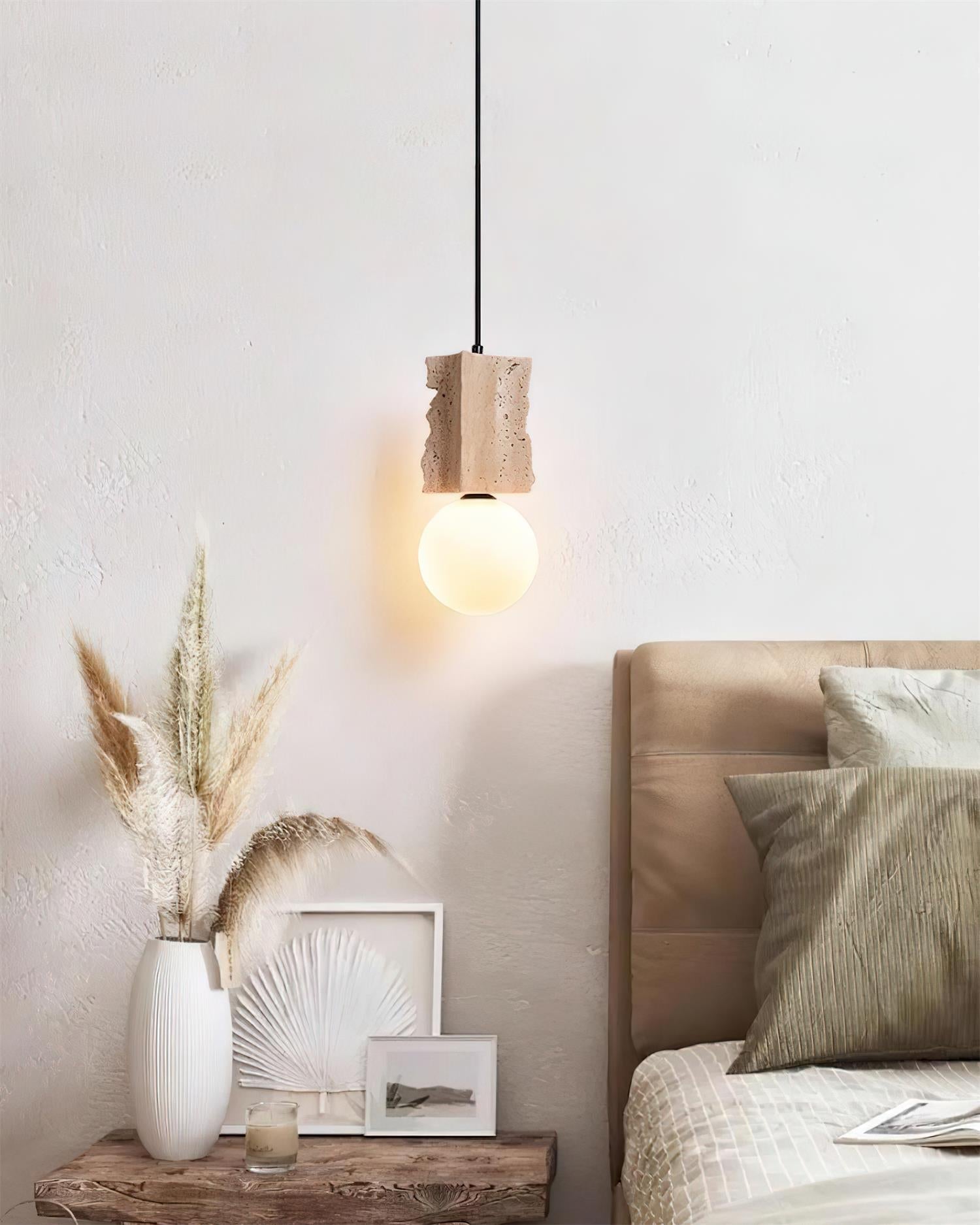 Ritta Lampe Pendentive Irrégulière en Travertin - Neutralighting