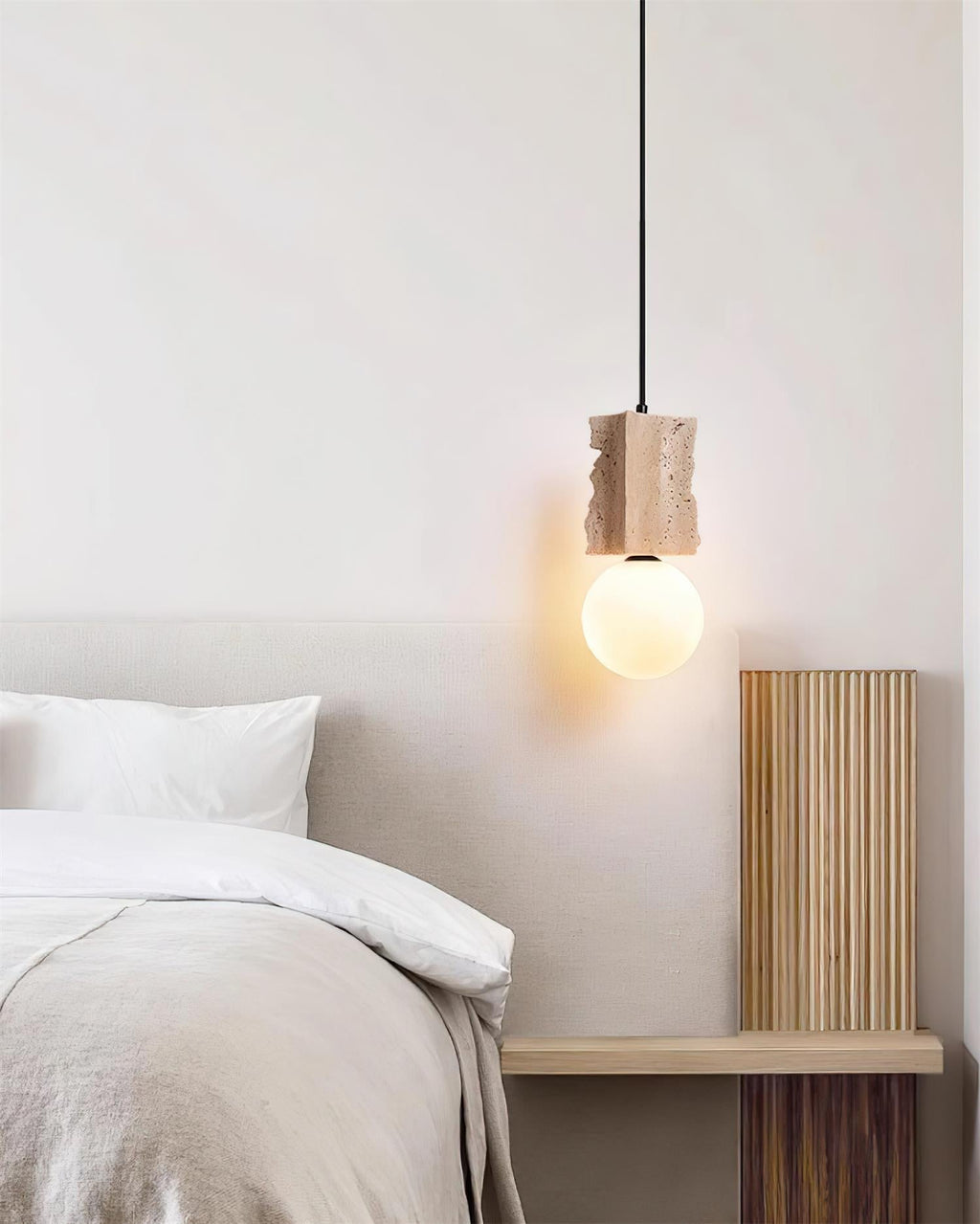 Ritta Lampe Pendentive Irrégulière en Travertin - Neutralighting