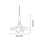 Dalie Suspension Lampe Lotus Pétales de Lotus en Résine Accents Dorés - Neutralighting