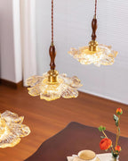 Dalie Suspension Lampe Lotus Pétales de Lotus en Résine Accents Dorés - Neutralighting