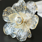 Dalie Suspension Lampe Lotus Pétales de Lotus en Résine Accents Dorés - Neutralighting