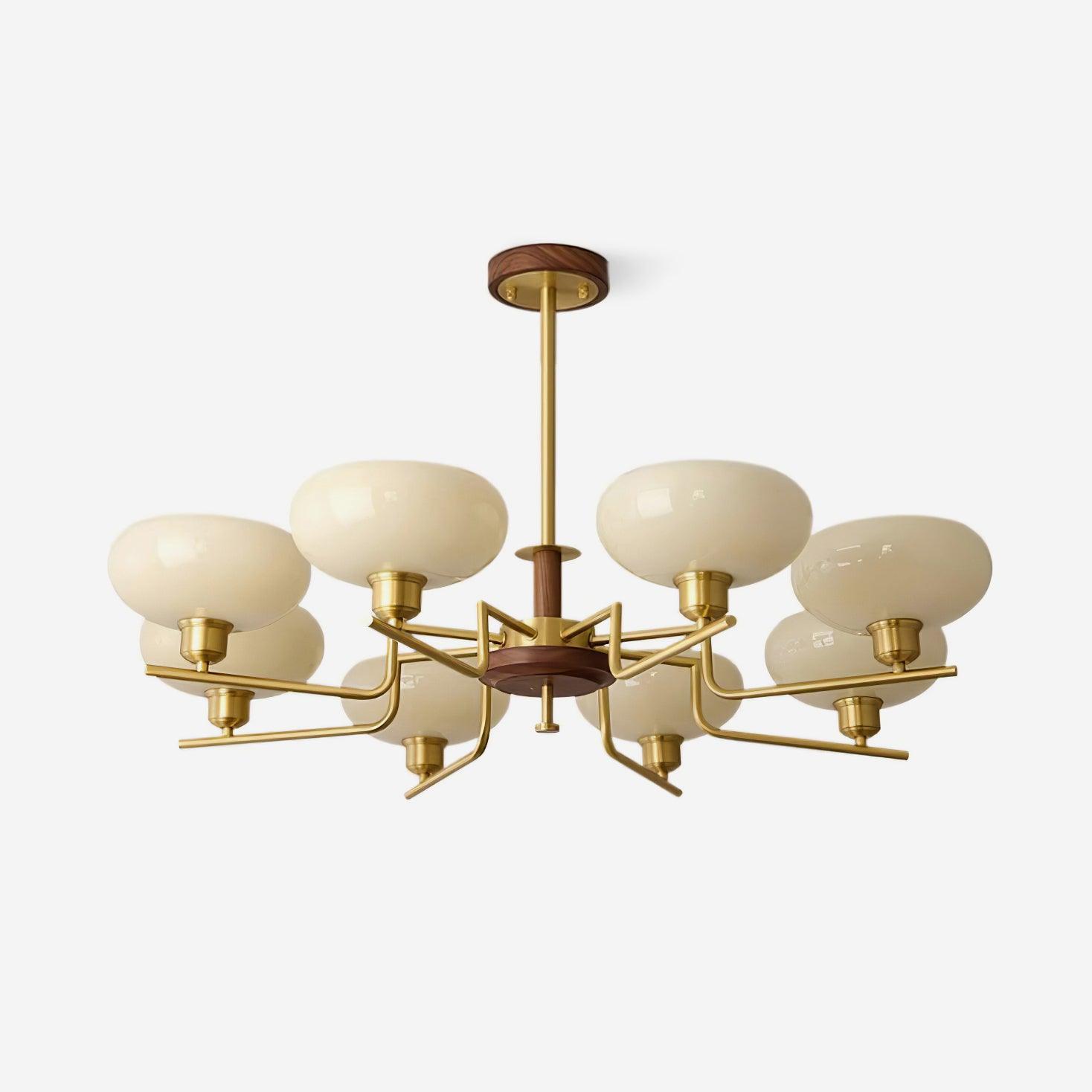 Nova Chandelier Moderne Bois Laiton - Neutralighting