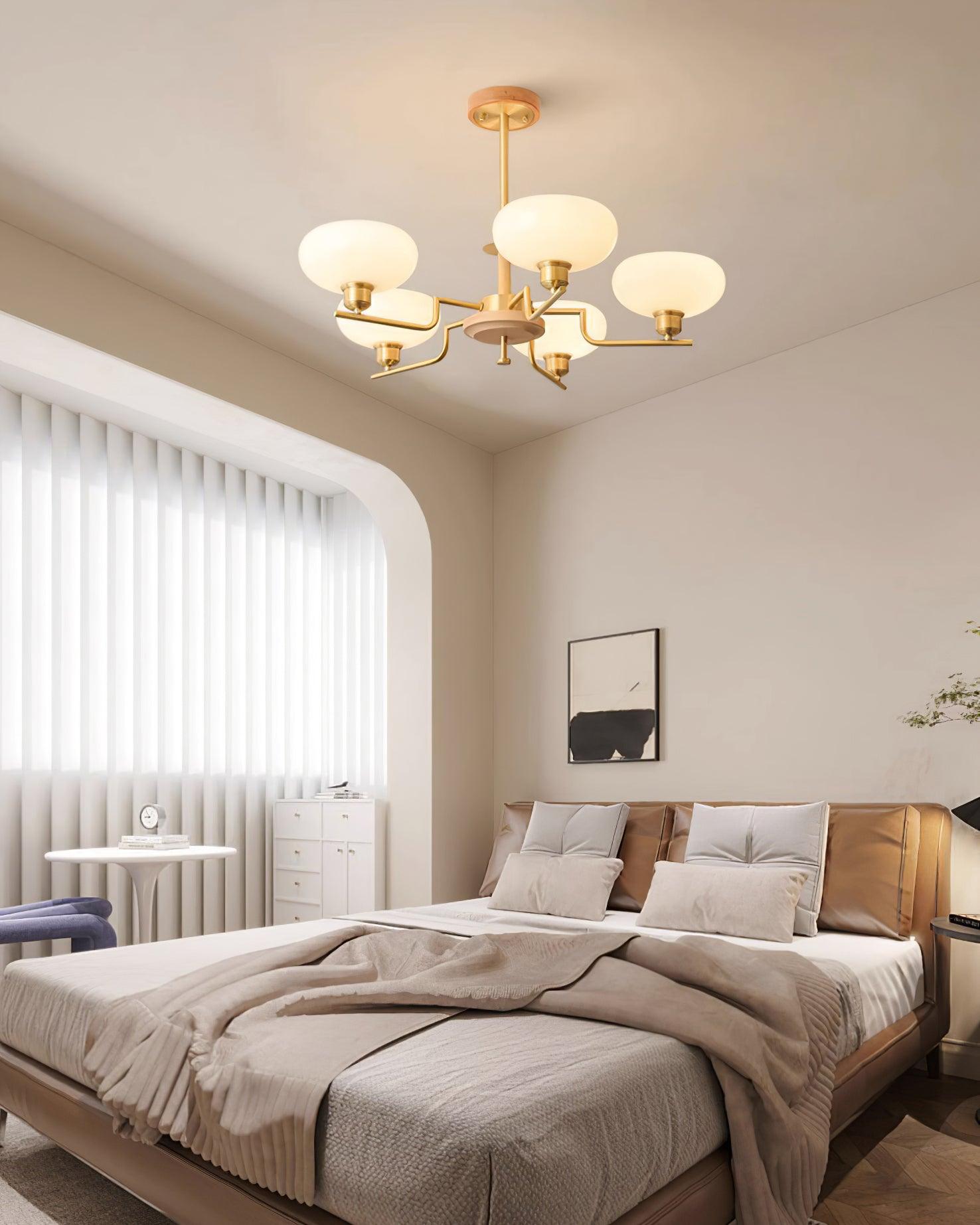 Nova Chandelier Moderne Bois Laiton - Neutralighting