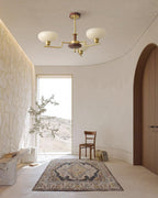 Nova Chandelier Moderne Bois Laiton - Neutralighting
