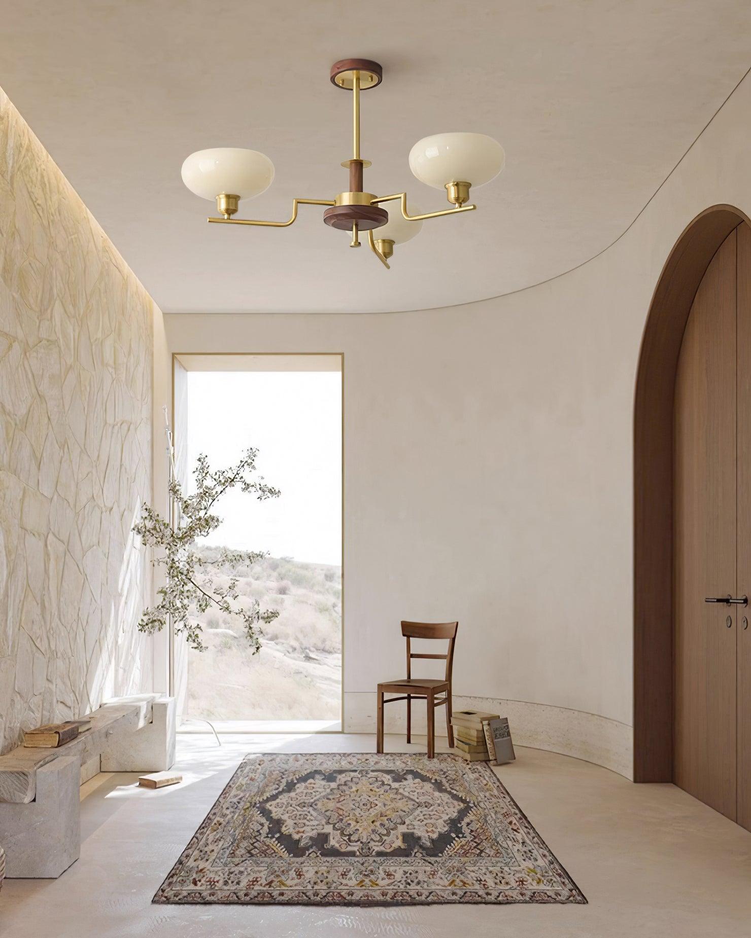 Nova Chandelier Moderne Bois Laiton - Neutralighting