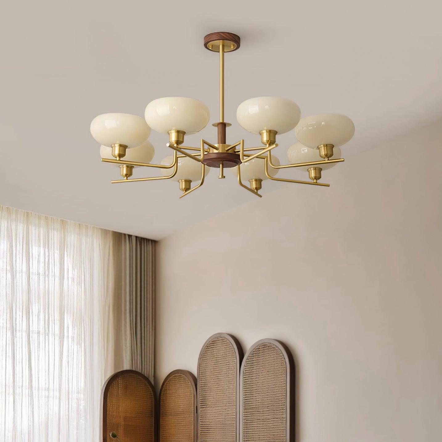 Nova Chandelier Moderne Bois Laiton - Neutralighting