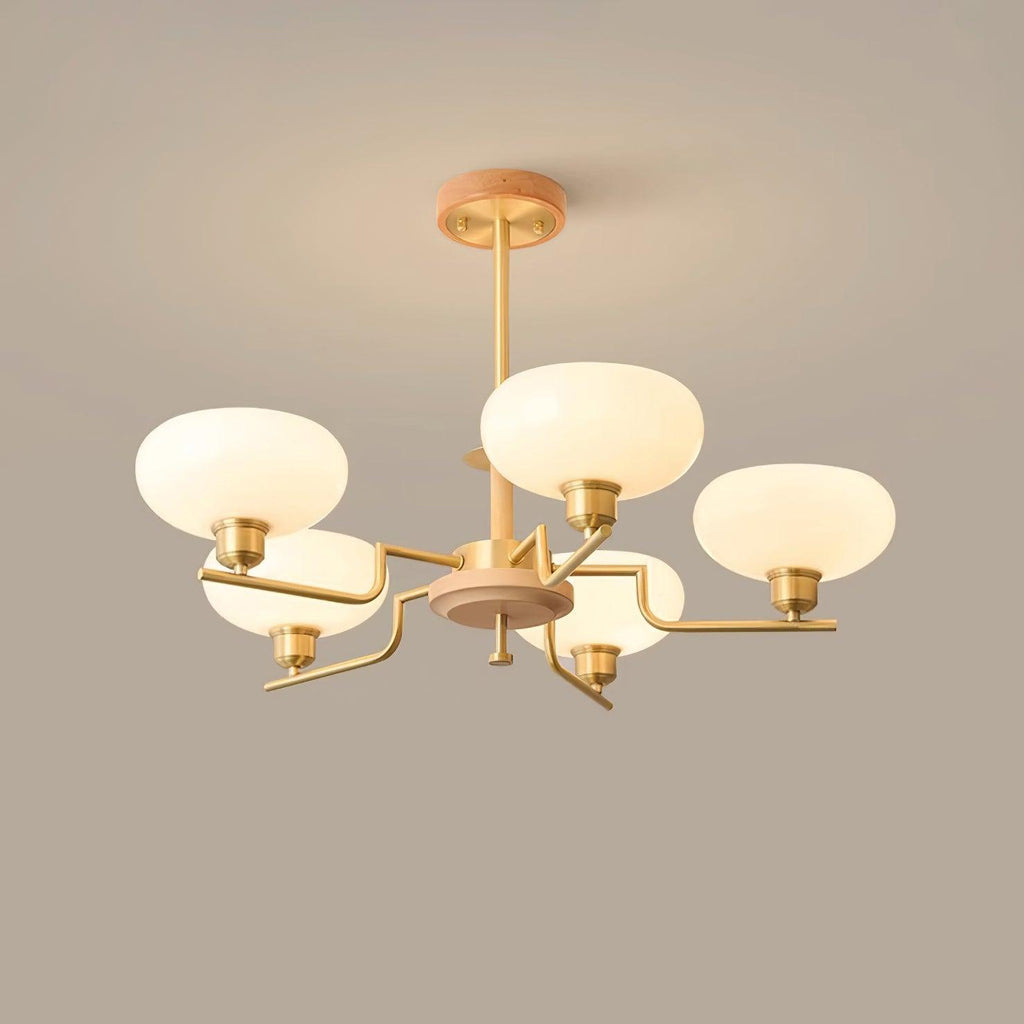 Nova Chandelier Moderne Bois Laiton - Neutralighting