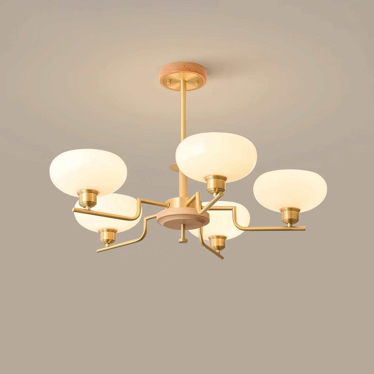 Nova Chandelier Moderne Bois Laiton - Neutralighting