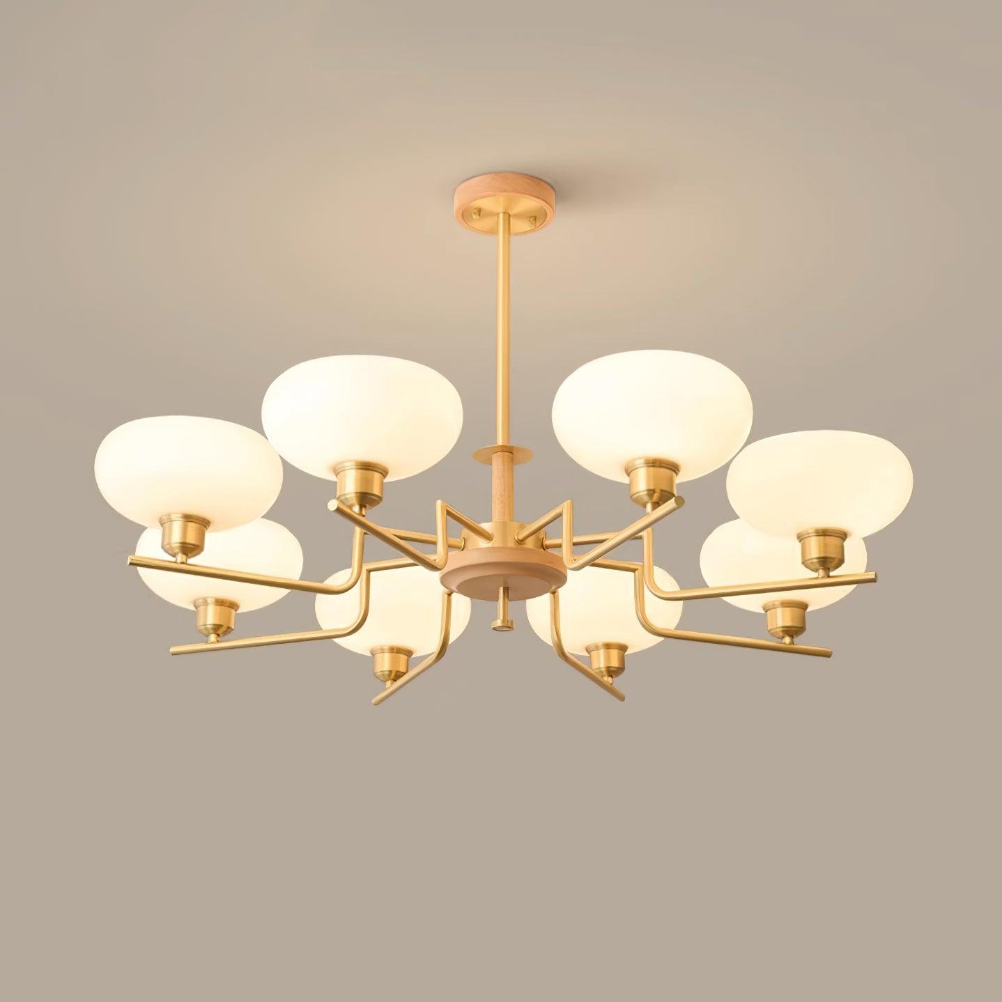 Nova Chandelier Moderne Bois Laiton - Neutralighting