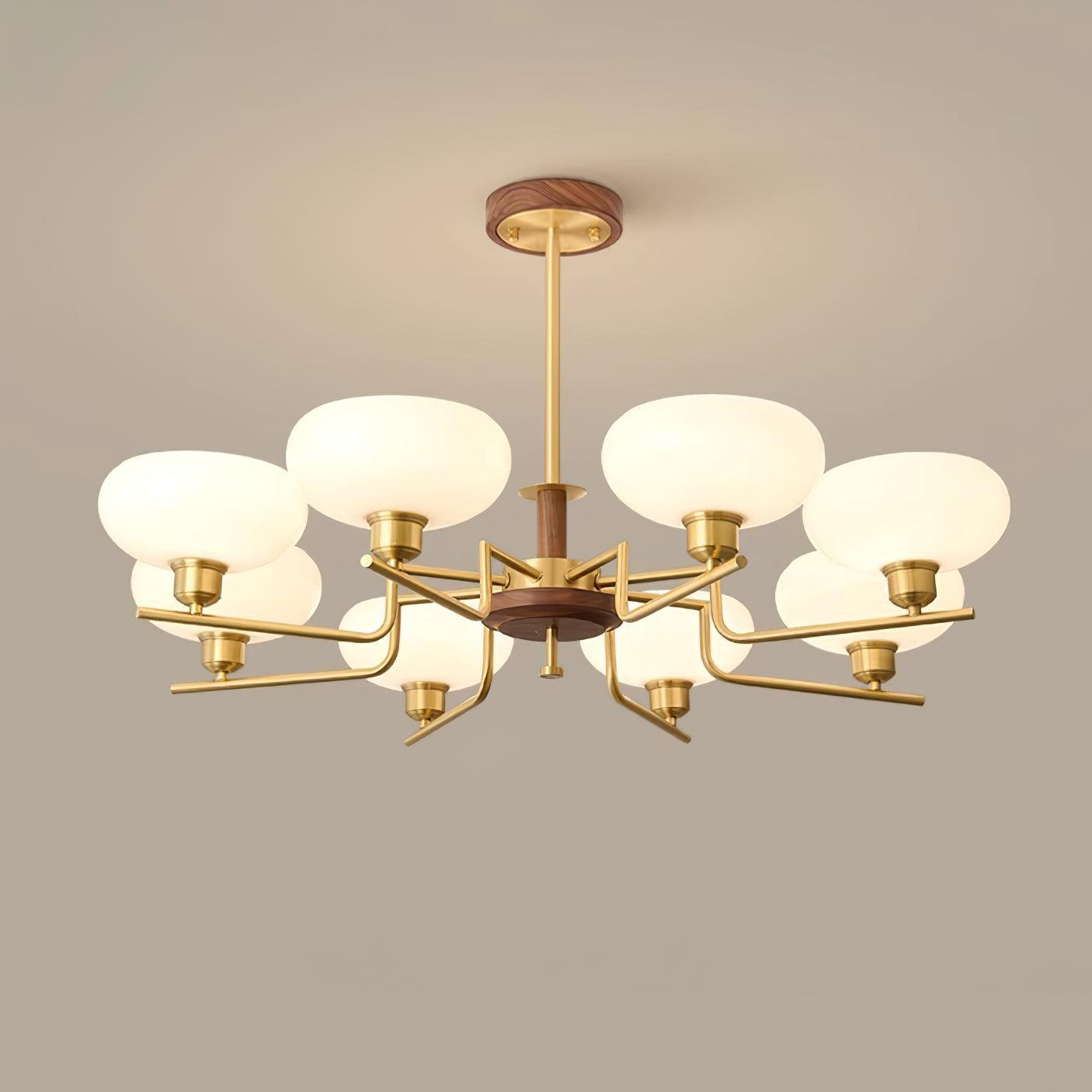 Nova Chandelier Moderne Bois Laiton - Neutralighting