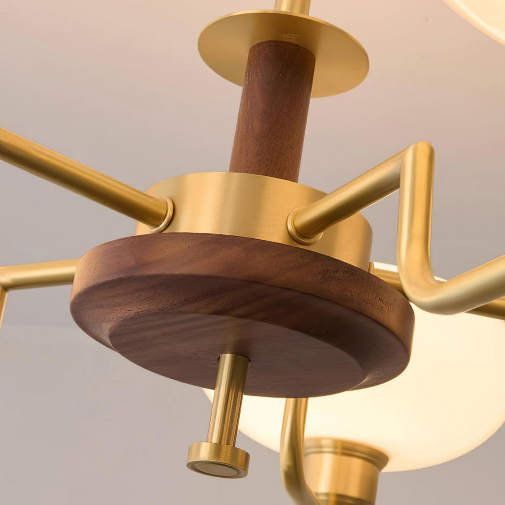 Nova Chandelier Moderne Bois Laiton - Neutralighting