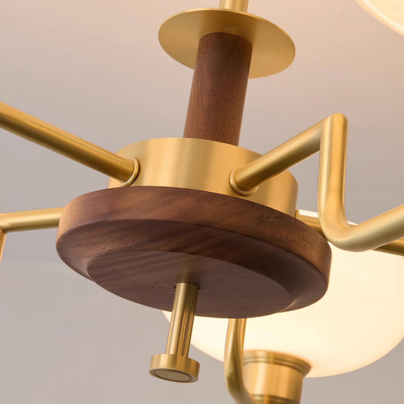 Nova Chandelier Moderne Bois Laiton - Neutralighting