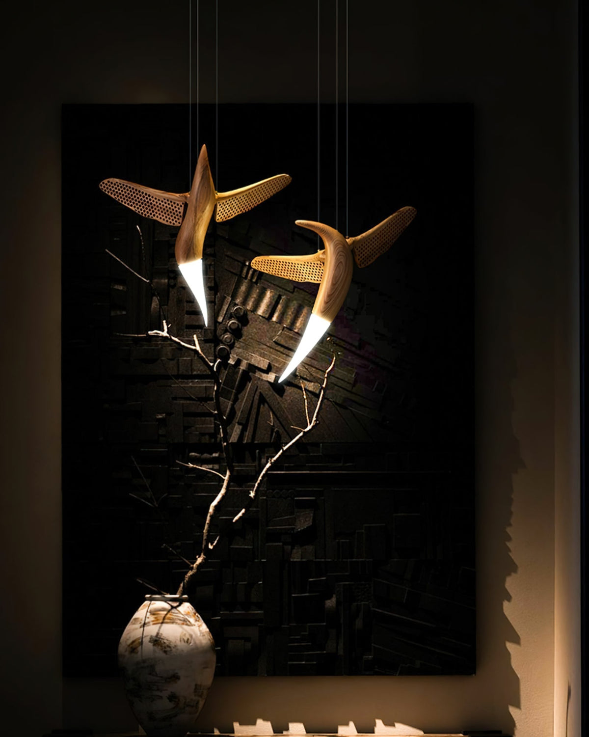 Elsilor Suspension Bois Inspirée des Oiseaux - Neutralighting
