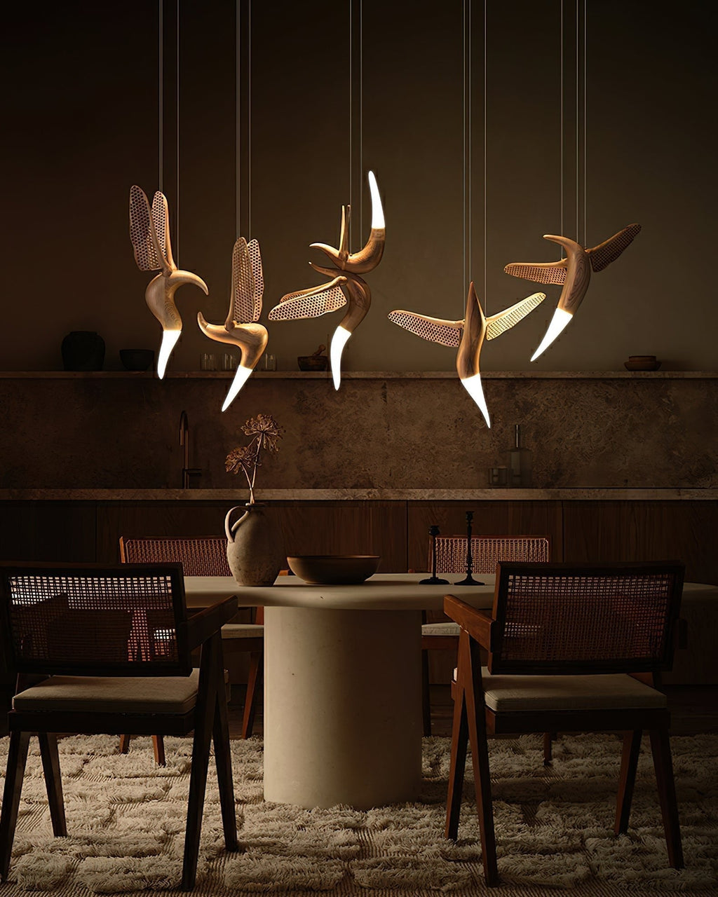 Elsilor Suspension Bois Inspirée des Oiseaux - Neutralighting