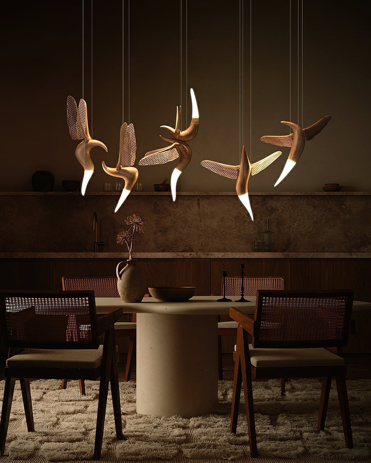 Elsilor Suspension Bois Inspirée des Oiseaux - Neutralighting