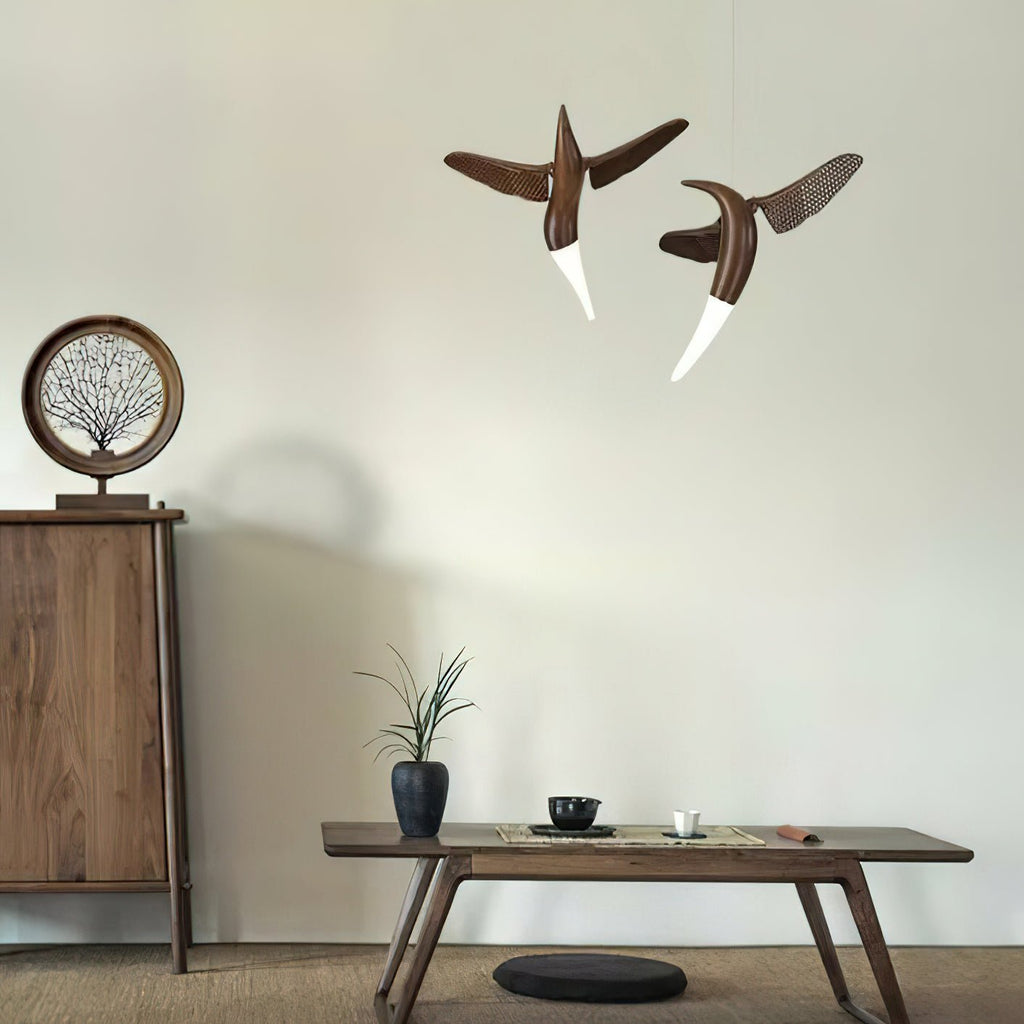 Elsilor Suspension Bois Inspirée des Oiseaux - Neutralighting