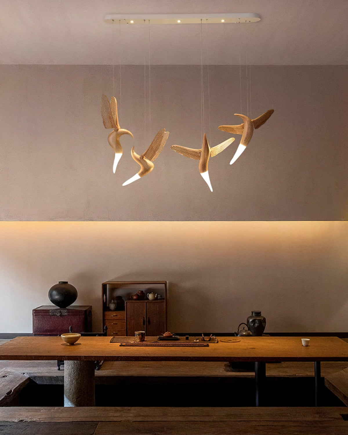 Elsilor Suspension Bois Inspirée des Oiseaux - Neutralighting