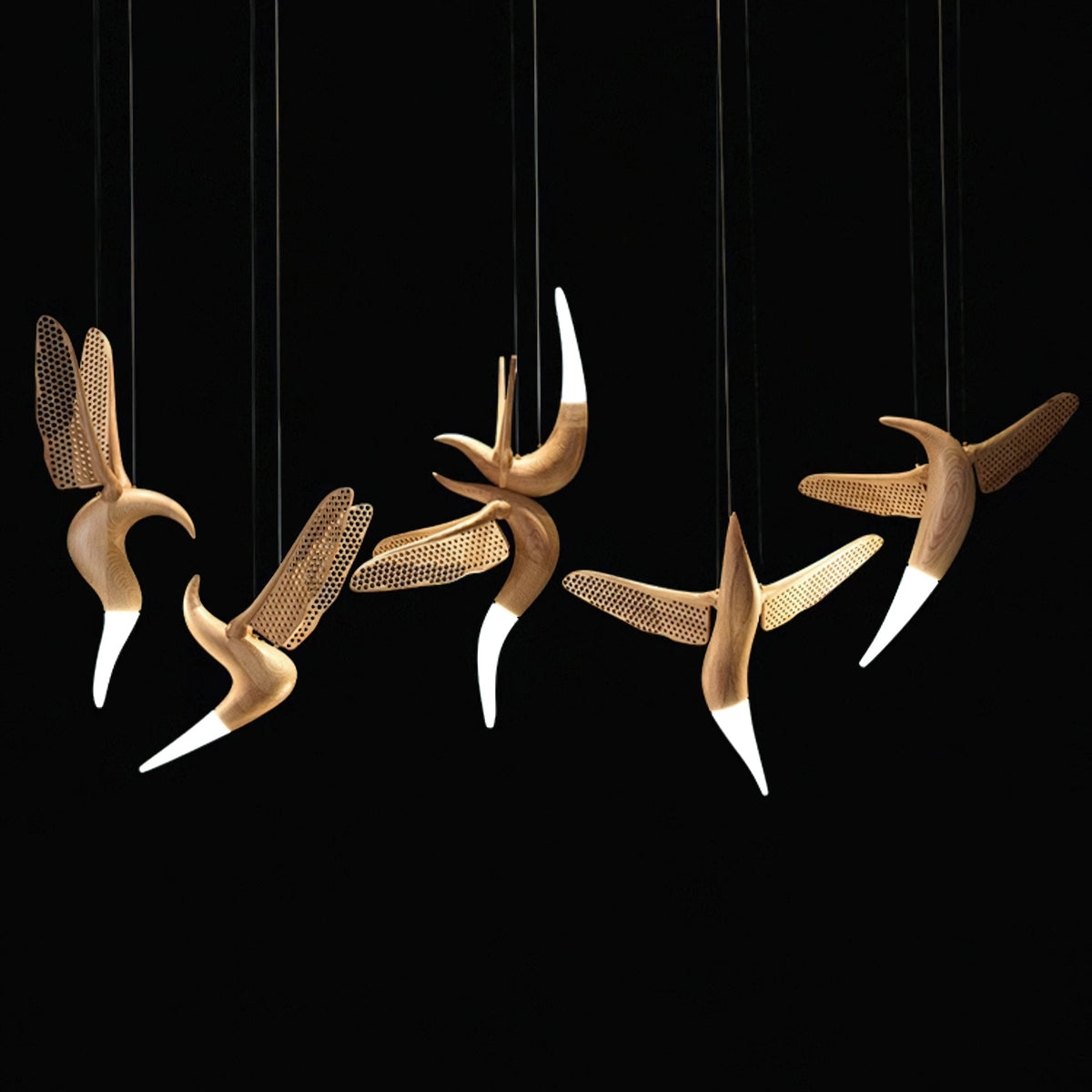 Elsilor Suspension Bois Inspirée des Oiseaux - Neutralighting