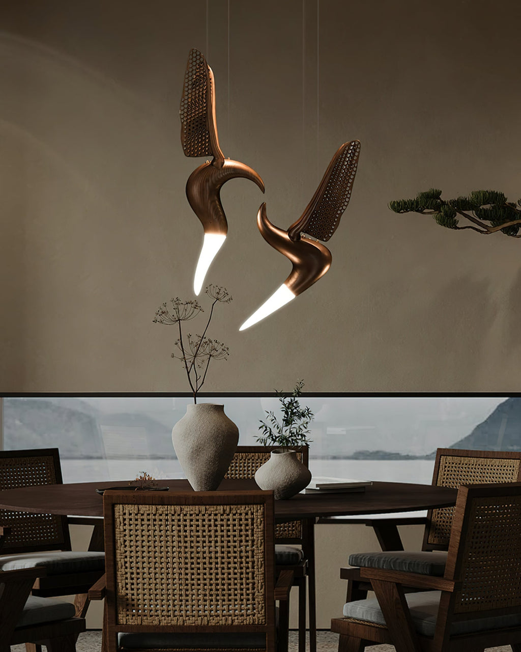 Elsilor Suspension Bois Inspirée des Oiseaux - Neutralighting
