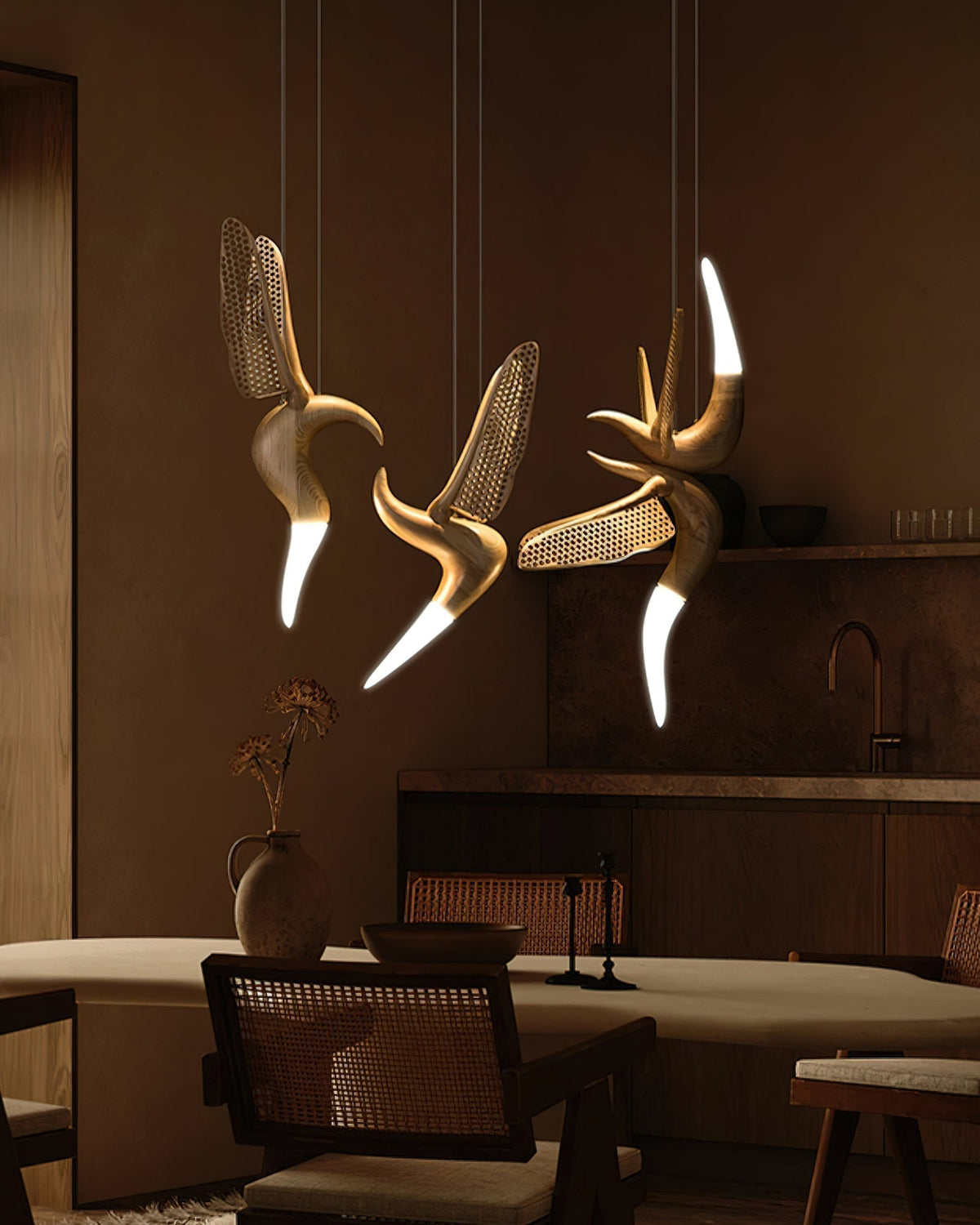 Elsilor Suspension Bois Inspirée des Oiseaux - Neutralighting