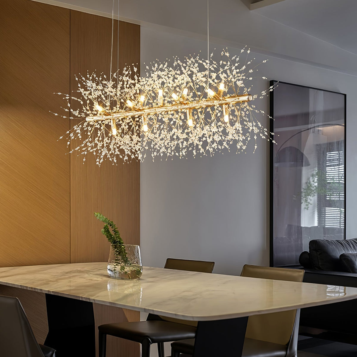 Lustra Lustre Laiton Linéaire Cristal Branche - Neutralighting
