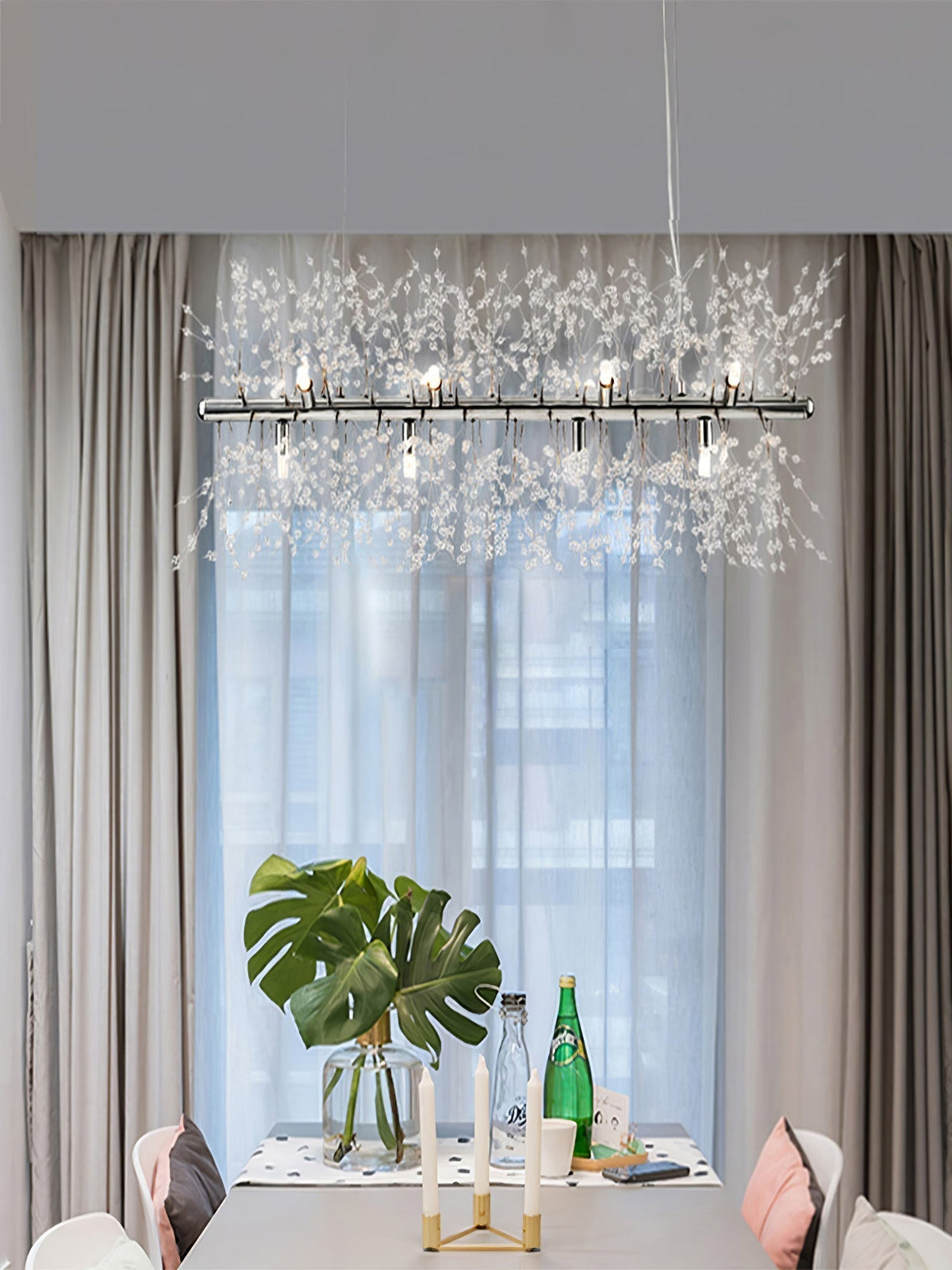 Lustra Lustre Laiton Linéaire Cristal Branche - Neutralighting