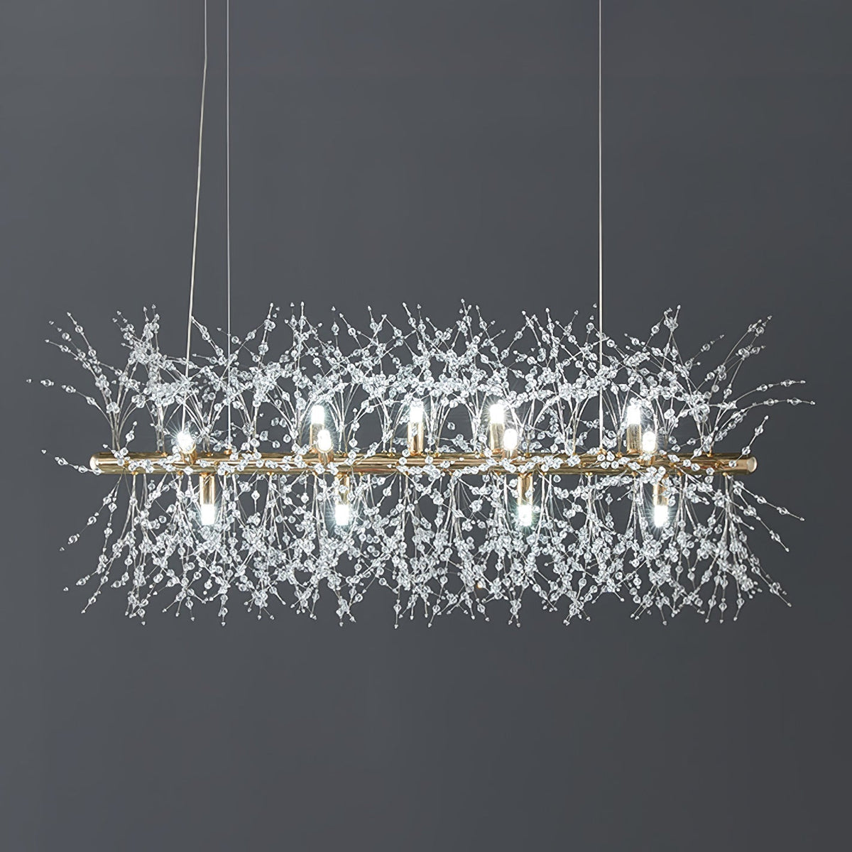 Lustra Lustre Laiton Linéaire Cristal Branche - Neutralighting
