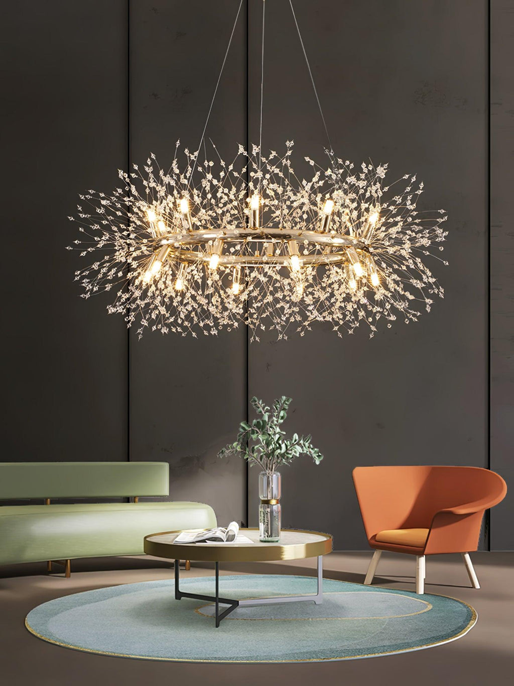 Lustra Chandelier Pissenlit Rond en Acier Inoxydable - Neutralighting