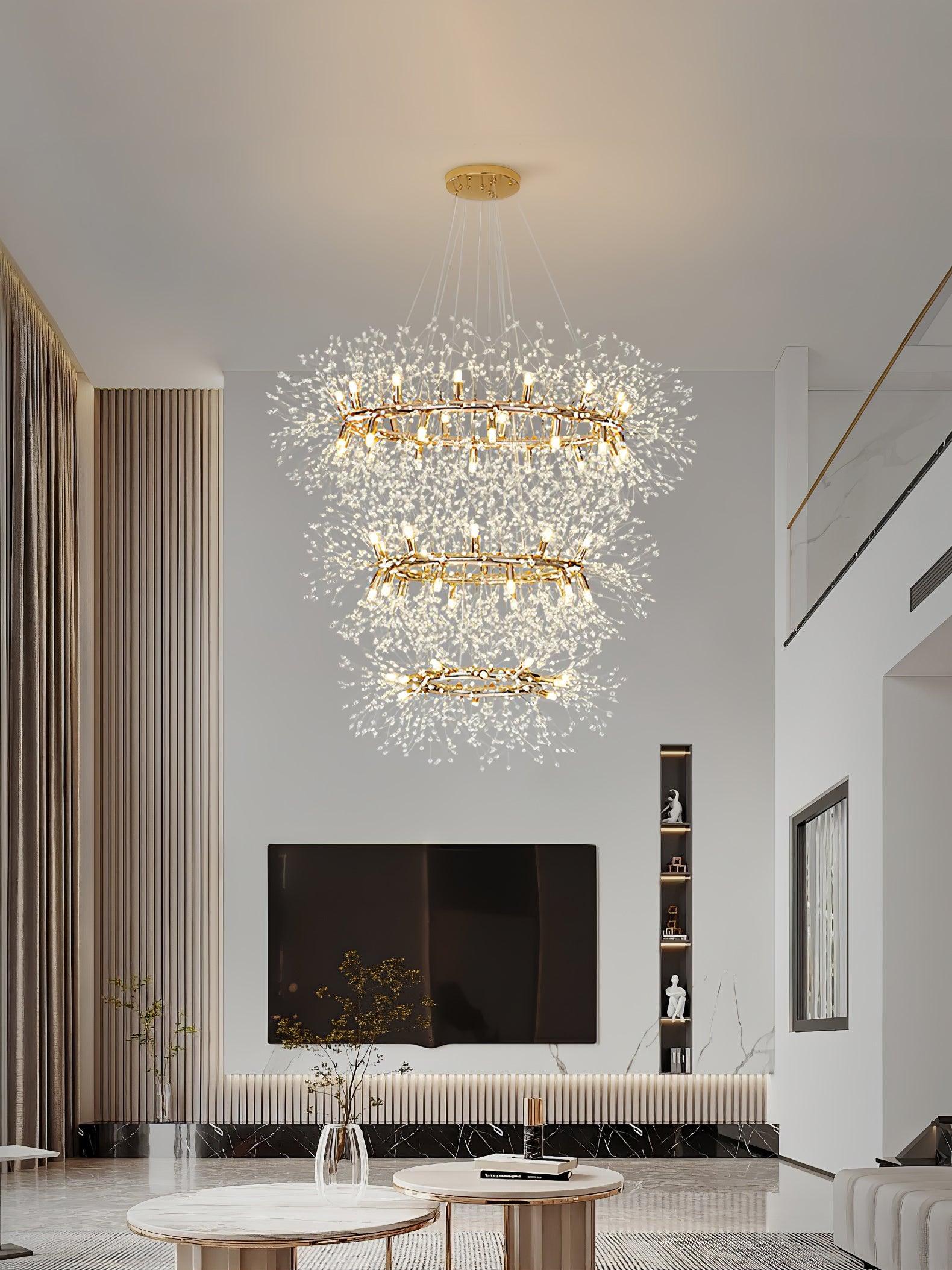 Lustra Chandelier Pissenlit Rond en Acier Inoxydable - Neutralighting