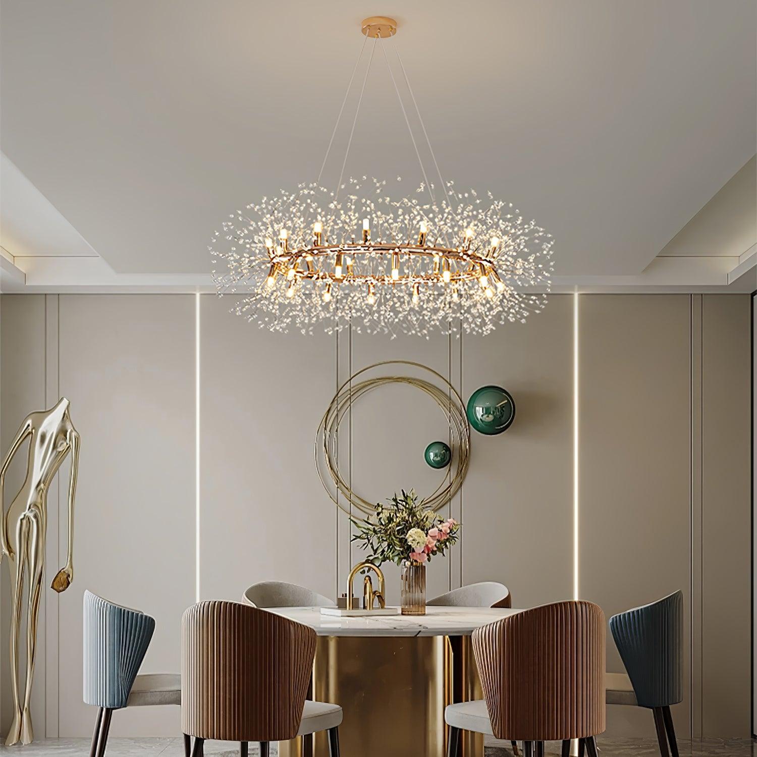 Lustra Chandelier Pissenlit Rond en Acier Inoxydable - Neutralighting