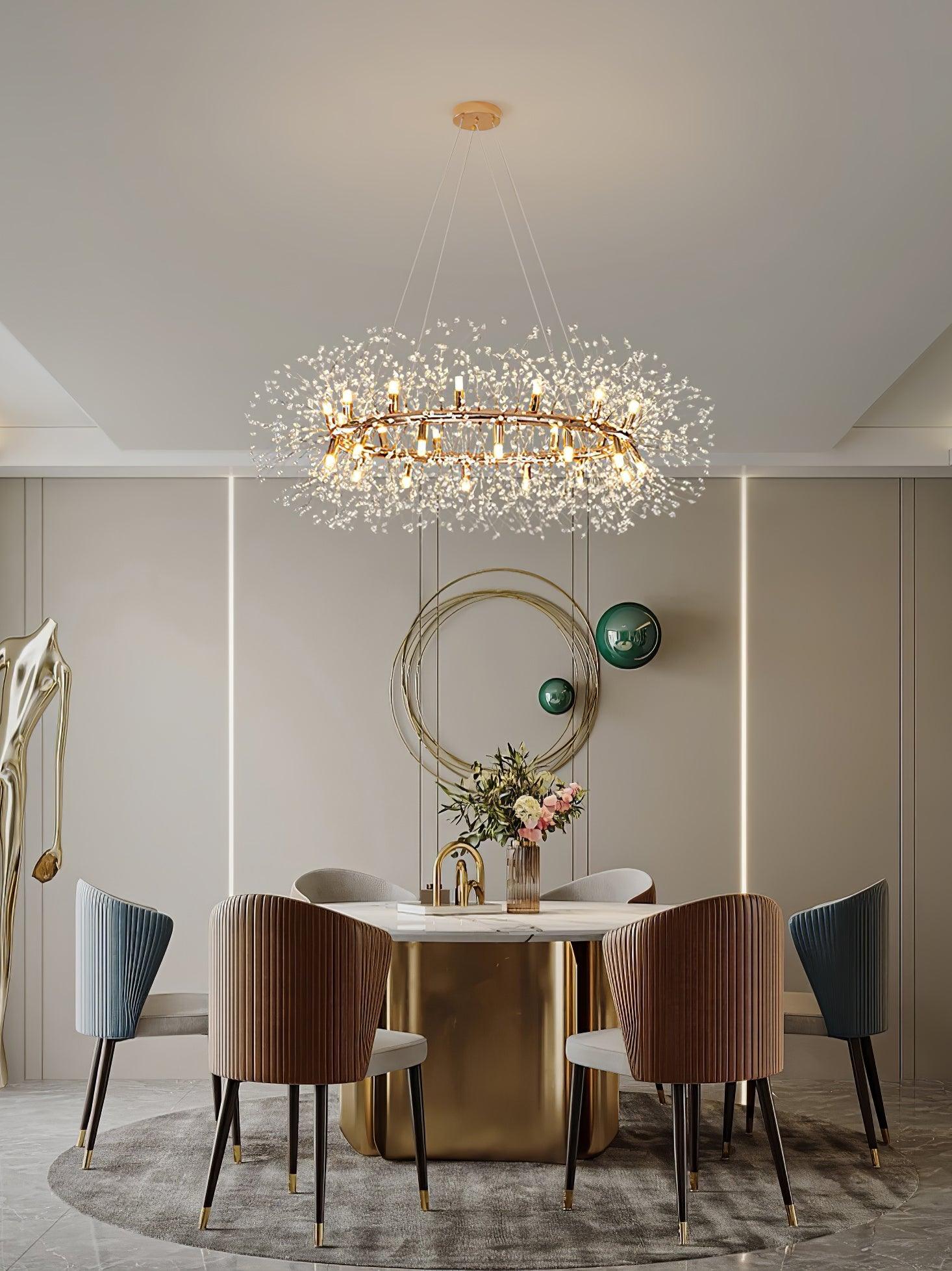 Lustra Chandelier Pissenlit Rond en Acier Inoxydable - Neutralighting