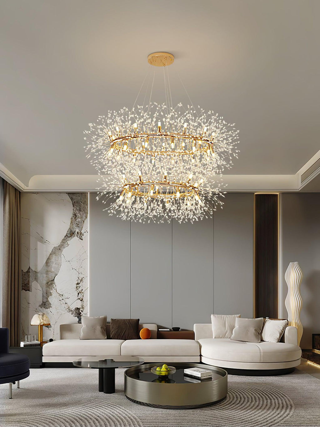 Lustra Chandelier Pissenlit Rond en Acier Inoxydable - Neutralighting