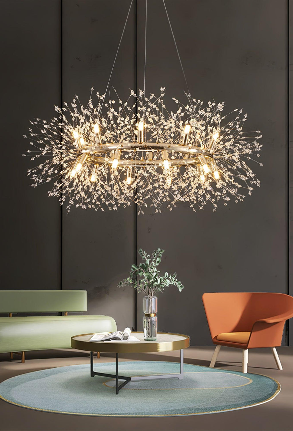 Lustra Chandelier Pissenlit Rond en Acier Inoxydable - Neutralighting
