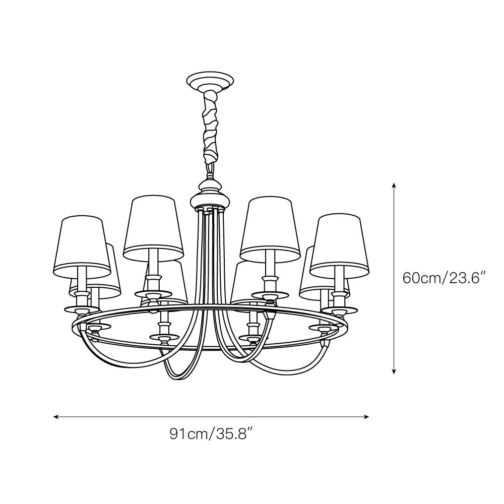 Plume Lustre En Tissu Et Laiton De Style Vintage élégant - Neutralighting
