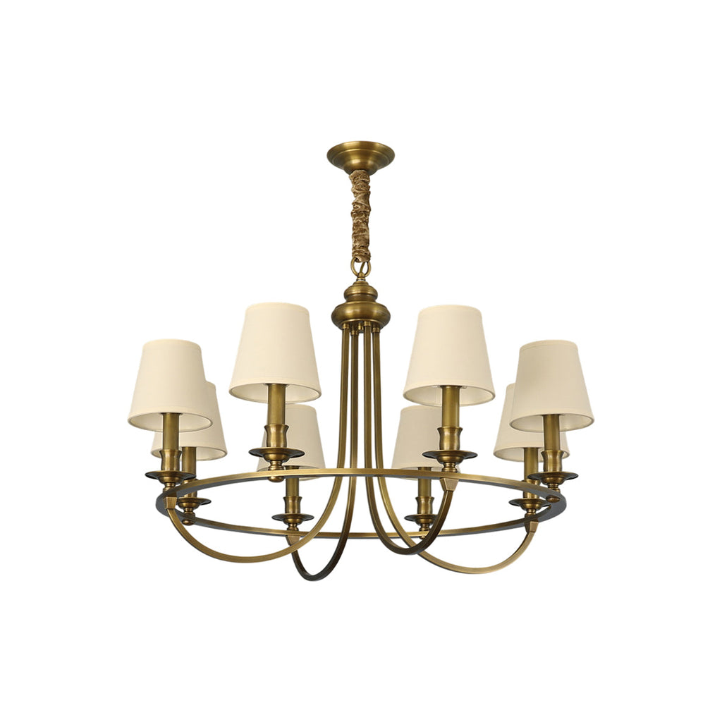 Plume Lustre En Tissu Et Laiton De Style Vintage élégant - Neutralighting