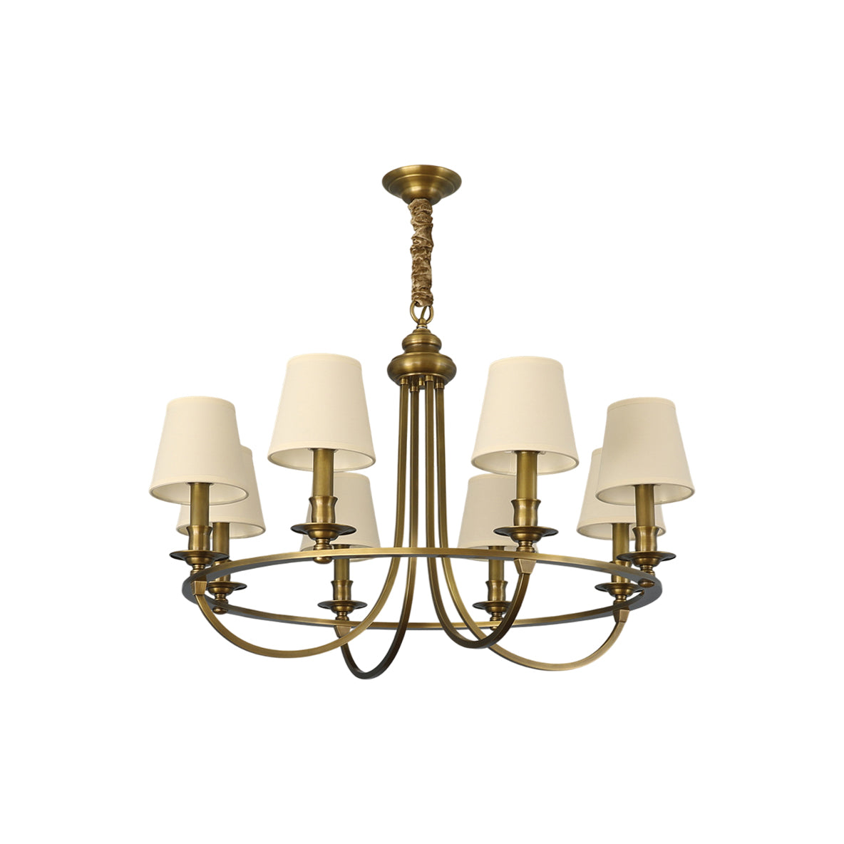 Plume Lustre En Tissu Et Laiton De Style Vintage élégant - Neutralighting