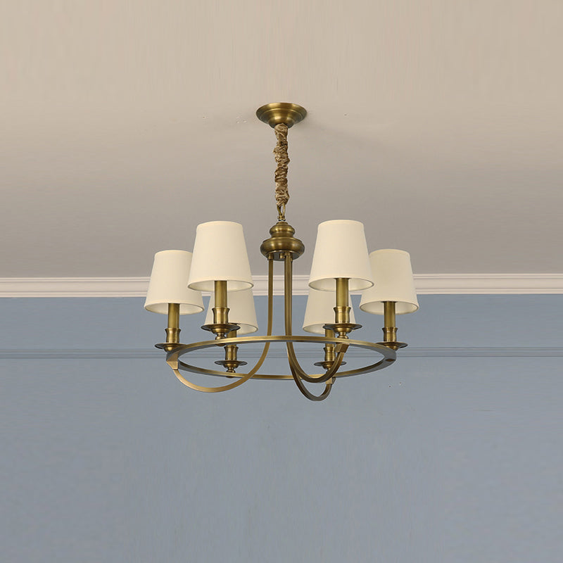 Plume Lustre En Tissu Et Laiton De Style Vintage élégant - Neutralighting