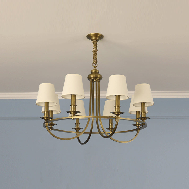 Plume Lustre En Tissu Et Laiton De Style Vintage élégant - Neutralighting