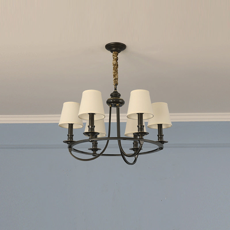 Plume Lustre En Tissu Et Laiton De Style Vintage élégant - Neutralighting