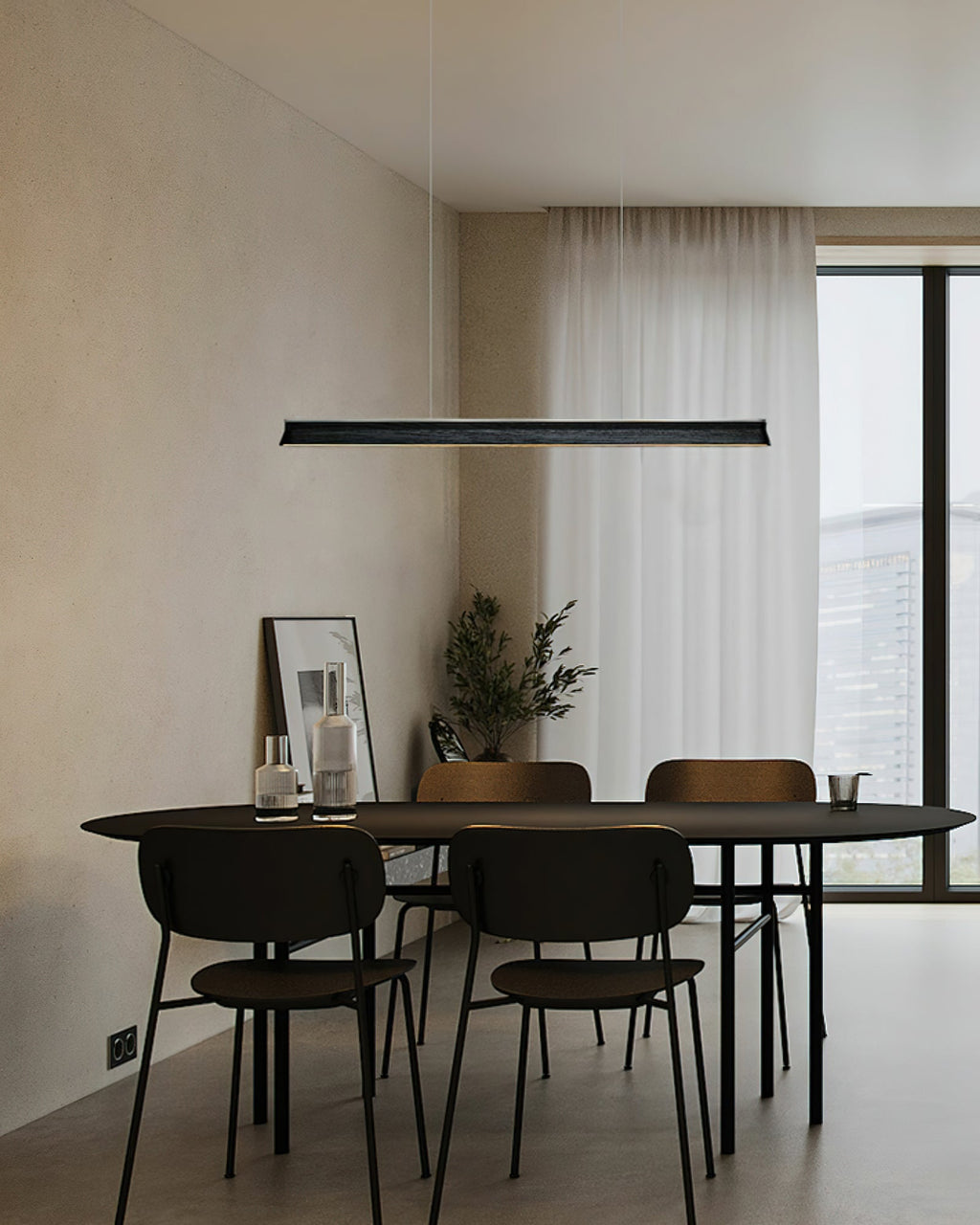 Lustra Suspension Lampe Poutre en Bois Minimaliste - Neutralighting