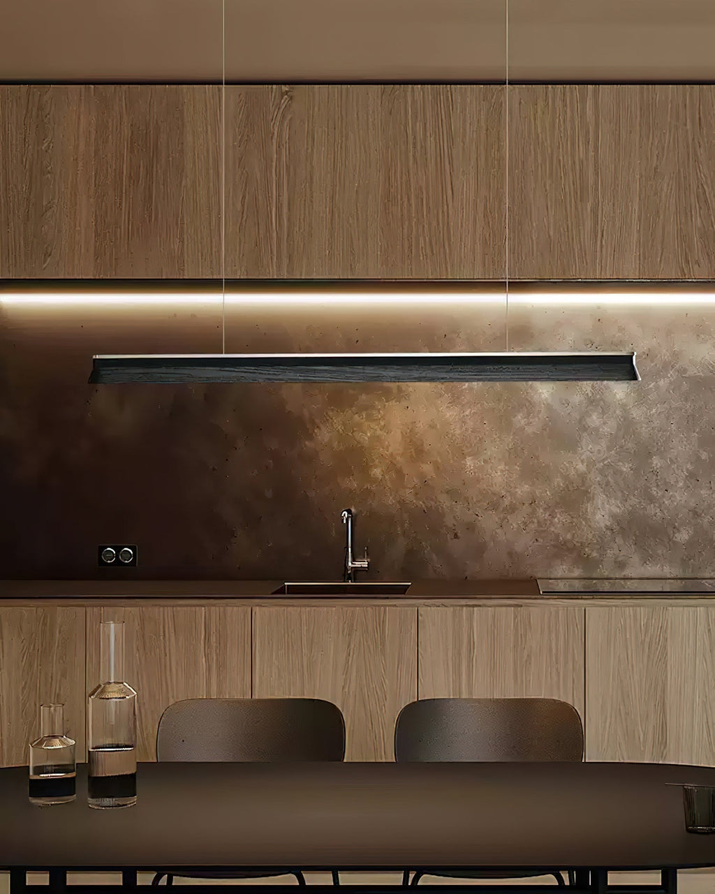 Lustra Suspension Lampe Poutre en Bois Minimaliste - Neutralighting