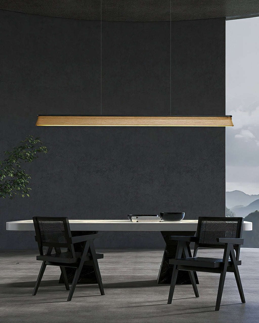Lustra Suspension Lampe Poutre en Bois Minimaliste - Neutralighting