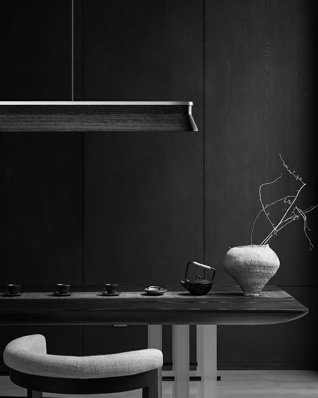 Lustra Suspension Lampe Poutre en Bois Minimaliste - Neutralighting