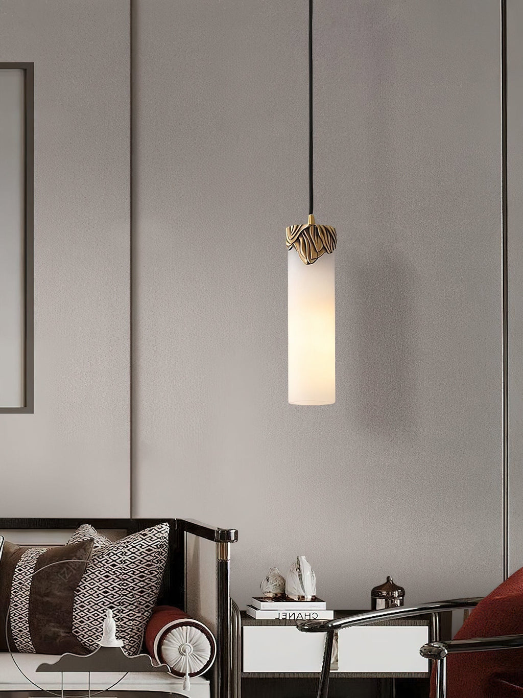 Quiver Suspension Moderne Minimaliste En Laiton Et Albâtre - Neutralighting