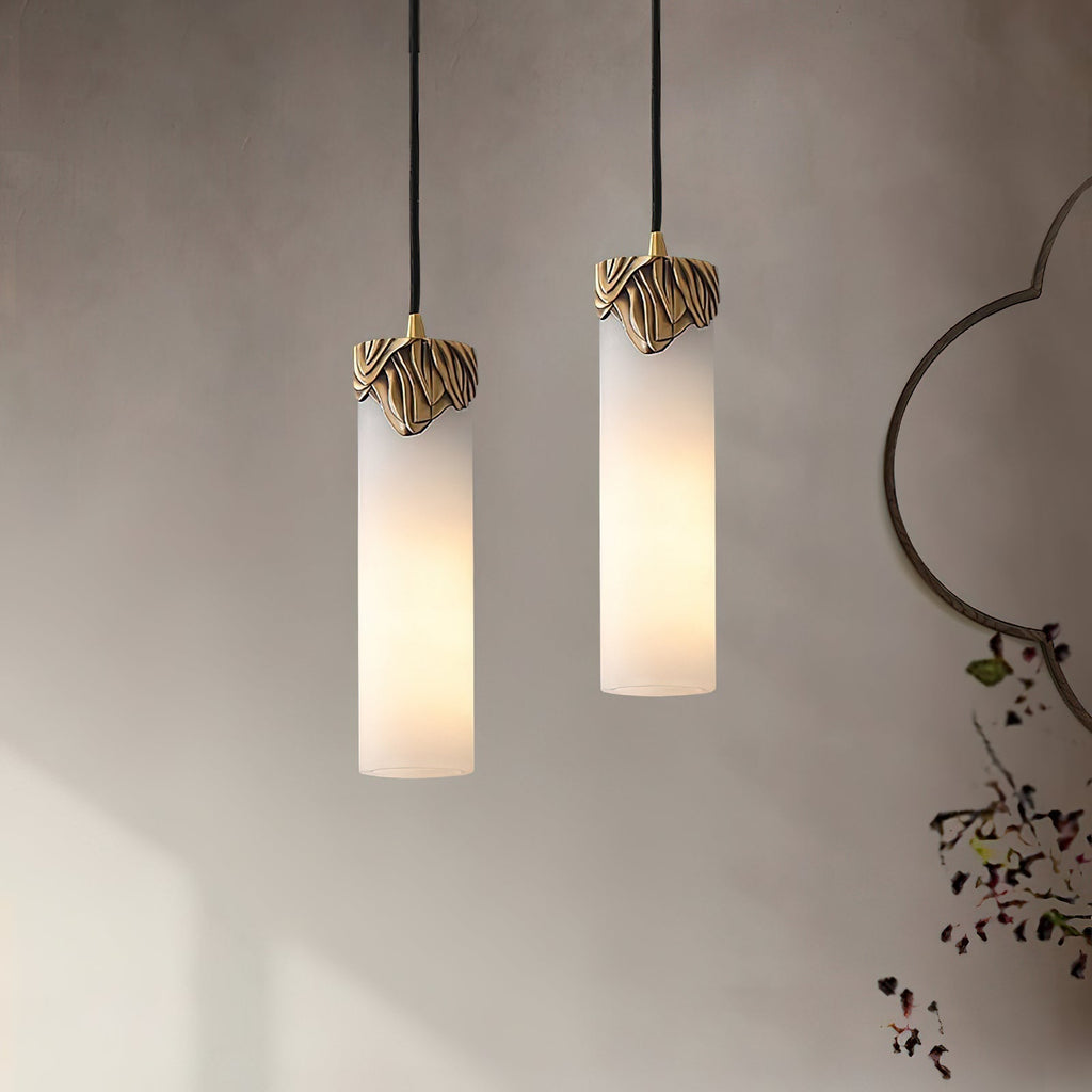 Quiver Suspension Moderne Minimaliste En Laiton Et Albâtre - Neutralighting