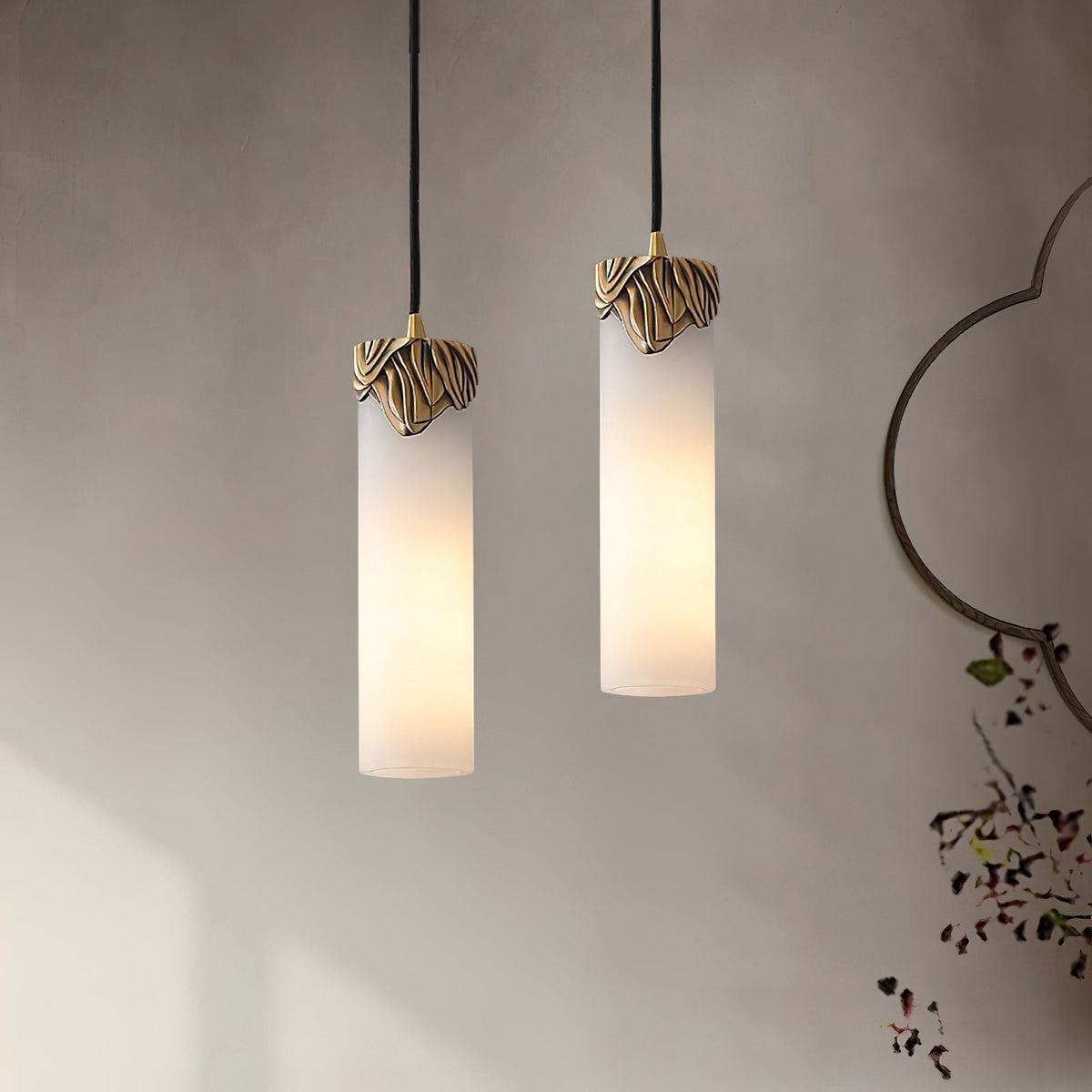 Quiver Suspension Moderne Minimaliste En Laiton Et Albâtre - Neutralighting