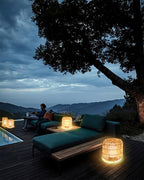 Danya Lampe Extérieure Cylindre en Rattan Solaire - Neutralighting