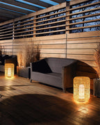 Danya Lampe Extérieure Cylindre en Rattan Solaire - Neutralighting