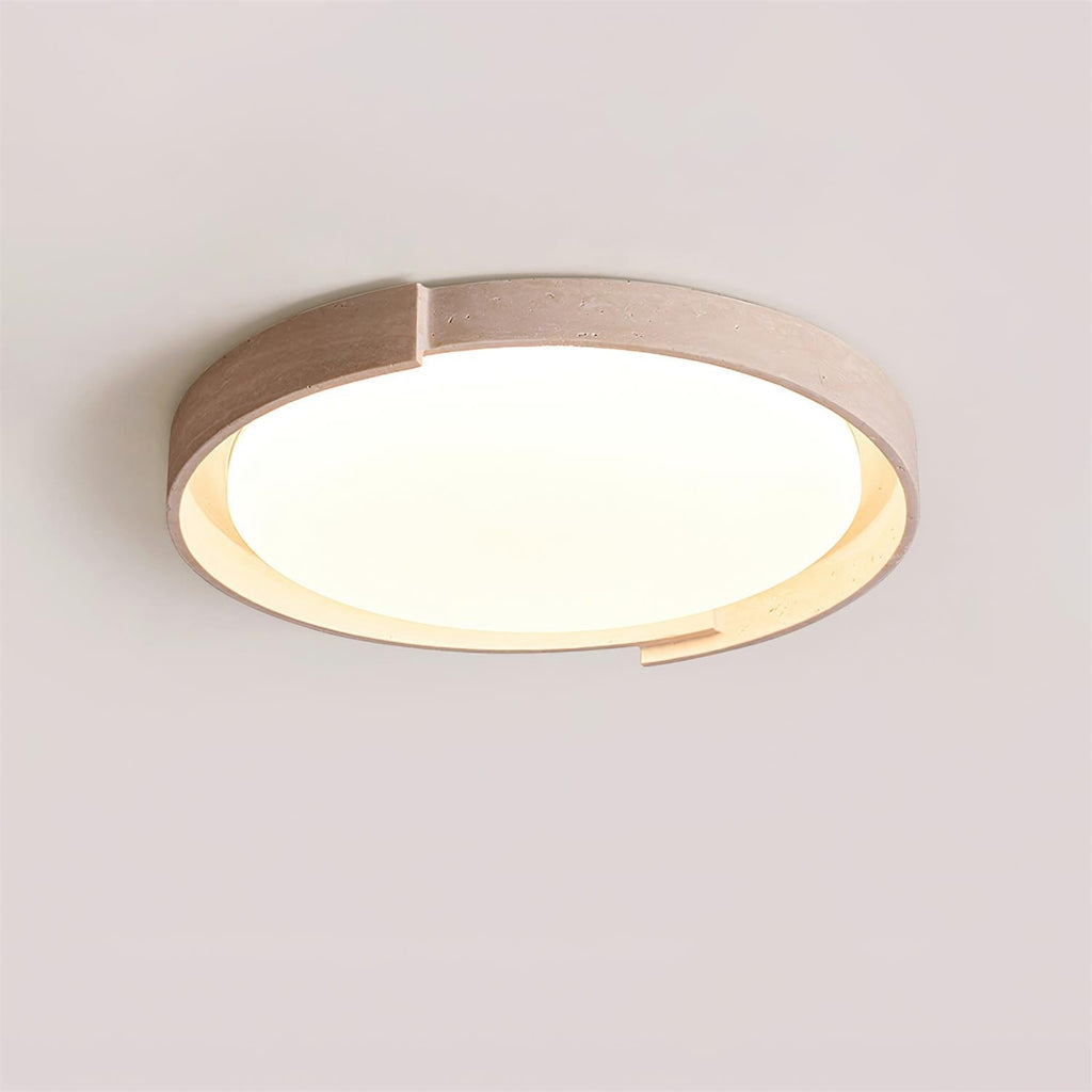 Juvio Plafonnier Rond Minimaliste en Travertin - Neutralighting
